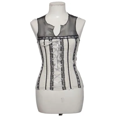 Korsett (Svart, Vit) Bomull, Elastan, Polyester