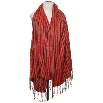 Schal (Rot, Orange, Mehrfarbig) von Pashmina Seide