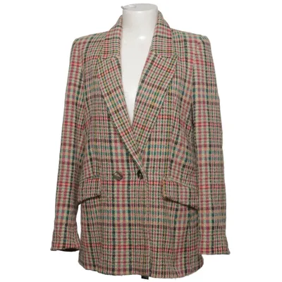 Blazer (Beige, Flerfarvet) fra Mango Casual Akryl, Alpacauld, Bomuld, Polyester, Viscose