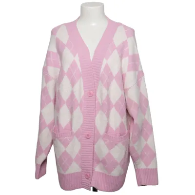 Cardigan (Pink, White) from Monki Acrylic, Polyester
