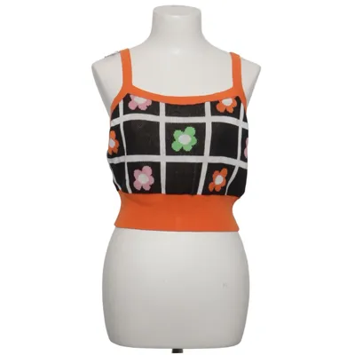 Crop Top (Orange, Mehrfarbig) von Hell Bunny Viskose