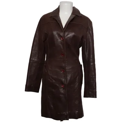 Veste longue en cuir (Marron) de Ricano Cuir