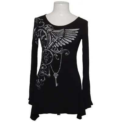 Långärmad t-shirt (Svart) från Gothicana by EMP Elastan, Viskos