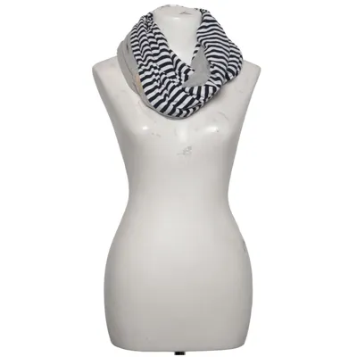 écharpe circulaire (Bleu, Blanc, Gris) de Mania Coton, Élasthane