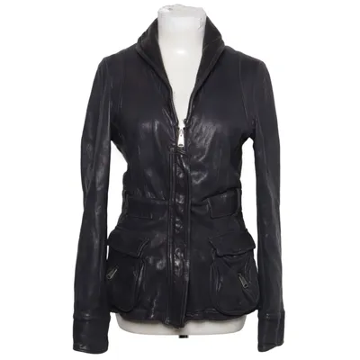 Läderjacka (Grå) från Giorgio Brato Skinn, Silke