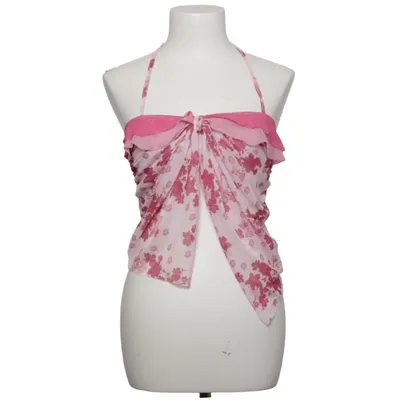 Neckholder Top (Pink, Weiß) von Gina Tricot Elasthan, Polyester