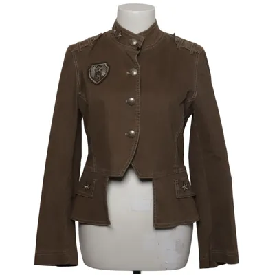 Jacket (Brown) from Indies Cotton, Elastane, Polyamide, Wool