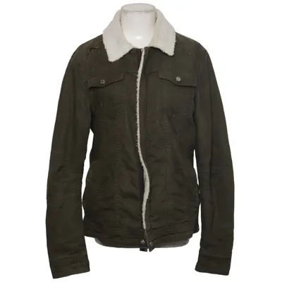 Lined denim jacket (Green) from Be Edgy Cotton, Leather