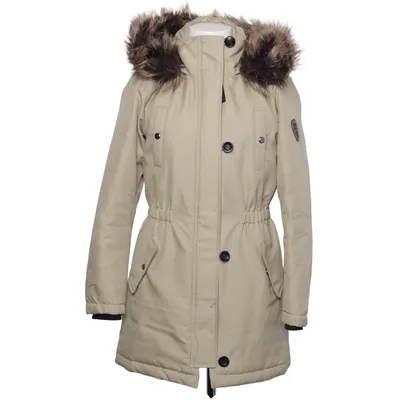 Vinterkappa (Beige) från ONLY Pälsimitation, Polyester