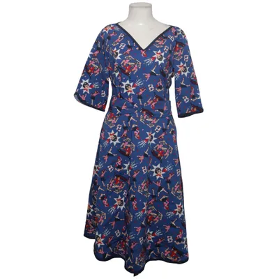 Kjole (Blå, Flerfarvet) fra Blutsgeschwister Elastan, Økologisk bomuld, Polyester