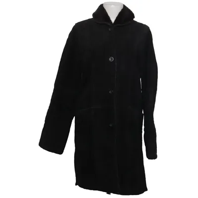 Shearling jas (Zwart) van Montgomery Leer, Polyester