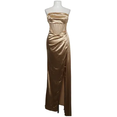 Aftenkjole (Guld) fra ADYCE Elastan, Polyester