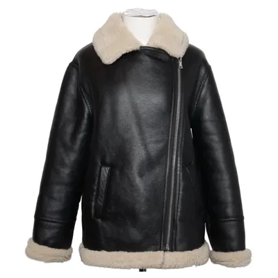 Shearlingjacka (Svart, Beige) från Mango Polyester, Polyuretan