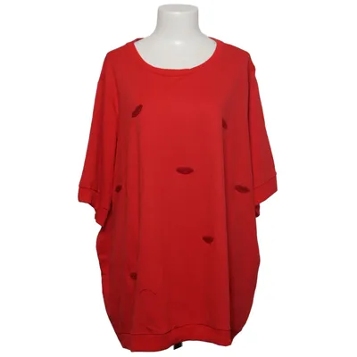 T-shirt (Red) from Janina Curved Elastane, Polyester, Viscose