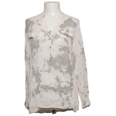 Bluse (Beige, Grå) fra Sunny Studio Elastan, Silke, Viscose
