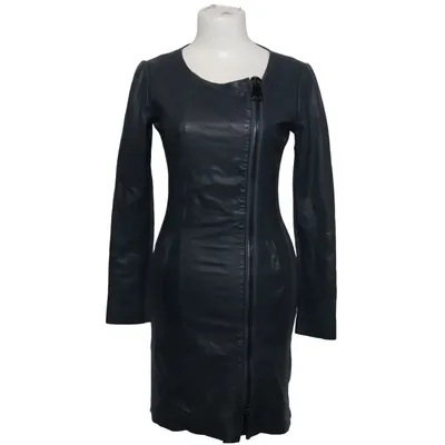 Leather coat (Blue) from Tonycohen Leather, Polyester
