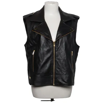 Biker gilet (Zwart) van Est'Seven Katoen, Leer