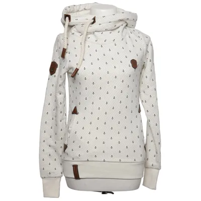 Hoodie (White, Black) from Naketano Cotton, Polyester