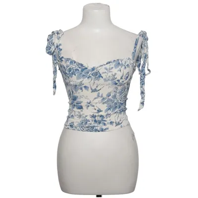 Crop top (Bleu, Blanc) de Reformation Viscose