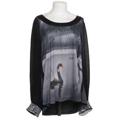 Bluse (Sort, Grå) fra Mat. Polyester