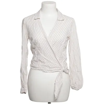 Wrap blouse (Beige, White) from Abercrombie & Fitch Cotton, Viscose