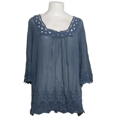 Blouse (Blue) from Open End Cotton, Silk