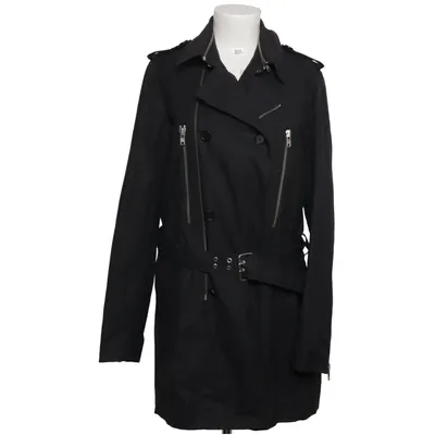 Trenchcoat (Schwarz) von The Kooples Baumwolle, Viskose