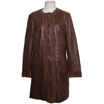 Läderkappa (Brun) från David Moore Skinn, Polyester, Kaninpäls