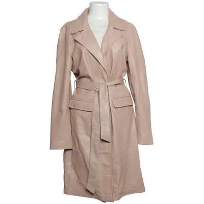 Leren jas (Beige) van Aim Leer, Polyester