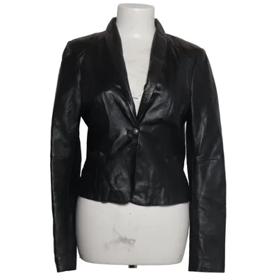 Læderblazer (Sort) fra EDC by ESPRIT Bomuld, Læder, Polyester