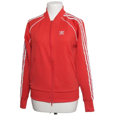 Veste de sport (Rouge, Blanc) de Adidas Coton, Élasthane, Polyester recyclé