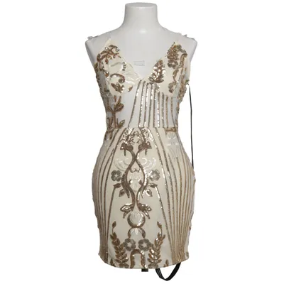 Cocktailkleid (Beige, Gold) von PrettyLittleThing Polyester