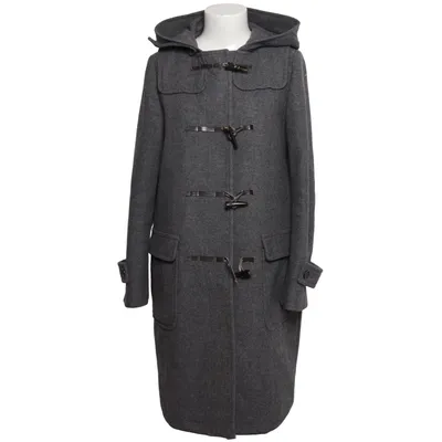 Duffle jas (Grijs) van Muji Imitatieleer, Polyester, Wol