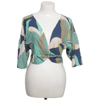 Slå-om bluse (Blå, Grøn, Flerfarvet) fra Zara Linned, Viscose