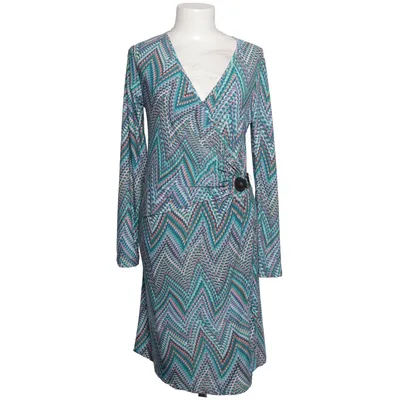 Wrap dress (Blue, Multicolored) from Elisa Immagine Elastane, Viscose