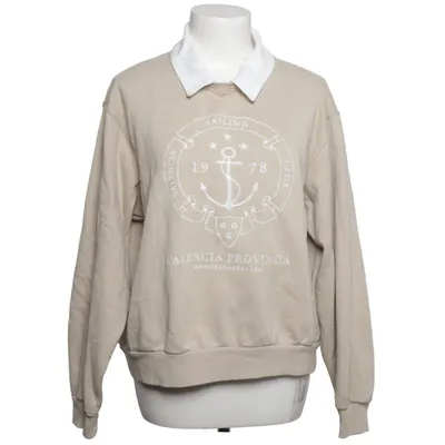 Sweatshirt (Beige, White) from Hollister Cotton, Polyester