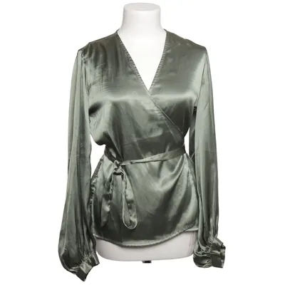 Slå-om bluse (Grøn) fra Object Polyester