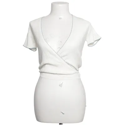 Wrap top (White, Blue) from Motel Acrylic, Polyamide, Polyester, Wool