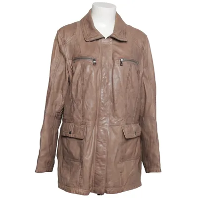 Leren jack (Bruin) van Mainpol Leer, Polyester