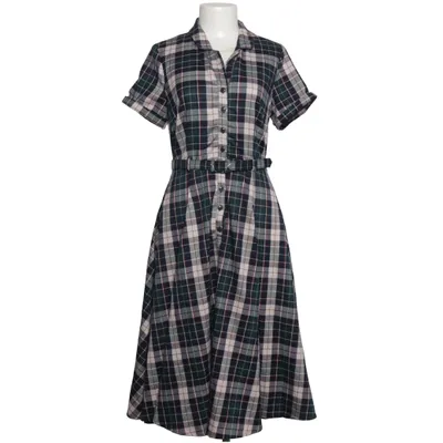 Skjortekjole (Grøn, Blå, Hvid) fra Collectif Vintage Elastan, Polyester, Viscose