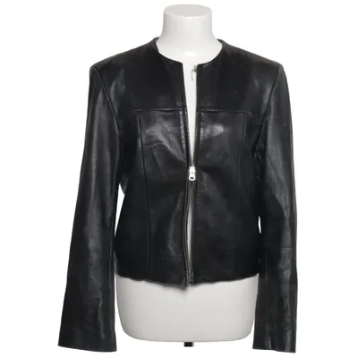 Leren jack (Zwart) van Harvest Leer, Viscose