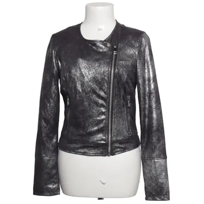 Biker jacket (Gray) from Jean Pascale Elastane, Polyester