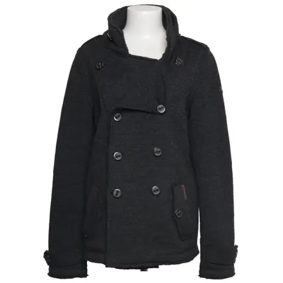 Pea coat (Gray) from Dreimaster Polyester, Wool