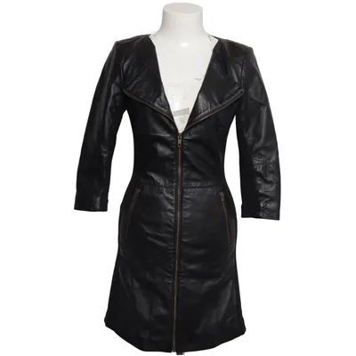 Leather coat (Black) from Transmission Leather, Polyester
