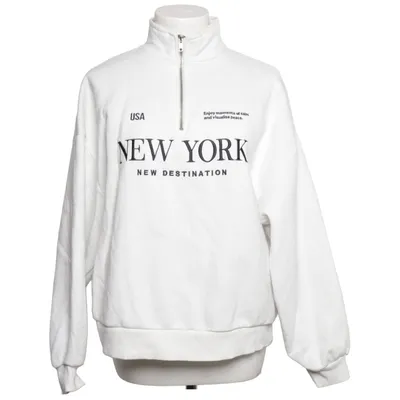 Sweatshirt (White) from Stradivarius Cotton, Elastane, Polyester