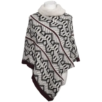 Poncho (Sort, Hvid, Brun) fra Fly Akryl, Mohair, Uld