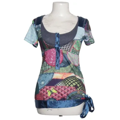 Top (Blue, Multicolored) from Desigual Cotton, Polyester, Viscose
