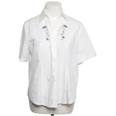 Short sleeve shirt (White, Purple) from H. Moser Cotton, Polyester