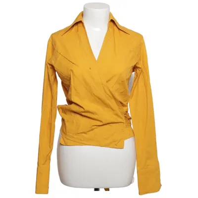 Wikkelblouse (Geel) van Zara Basic Katoen