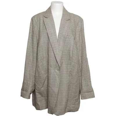 Blazer (Grå, Gul, Flerfarvet) fra Selection by Ulla Popken Bomuld, Linned, Polyester, Viscose